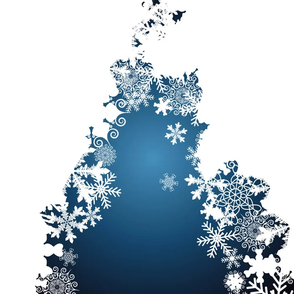 Різдвяна рамка, фоновий дизайн сніжинки . — стоковий вектор