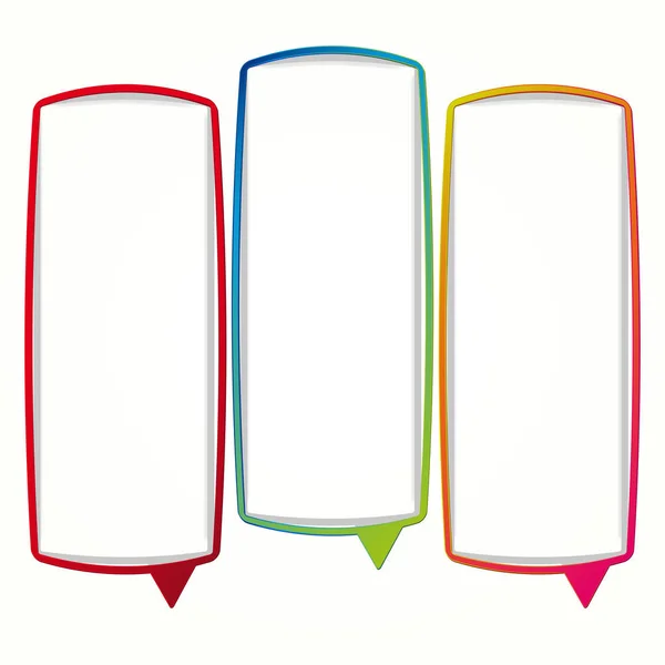 Coloridos marcos de burbujas de habla sobre un fondo blanco . — Vector de stock
