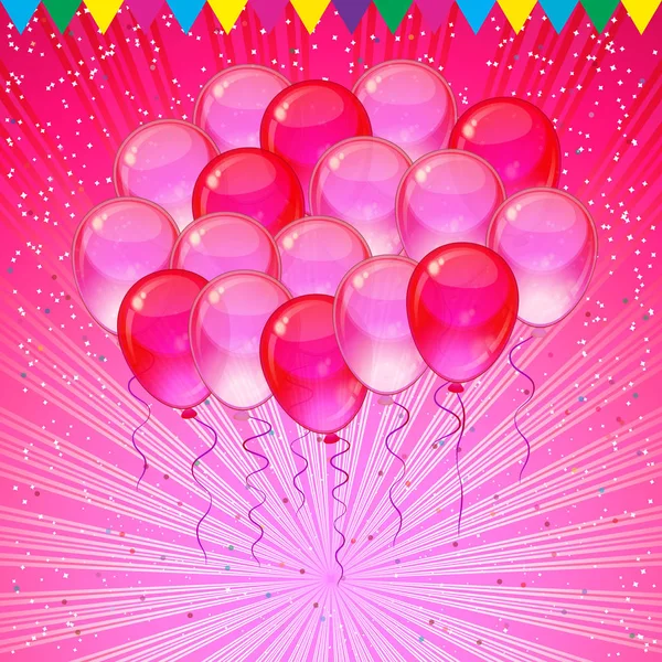Doğum günü partisi arka plan - renkli festival balonlar. — Stok Vektör