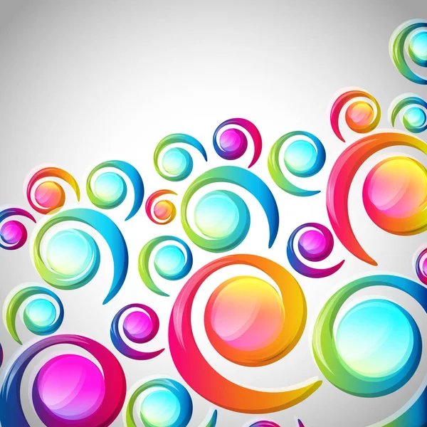 Abstract colorful spiral arc-drop pattern on a light background. — Stock Vector