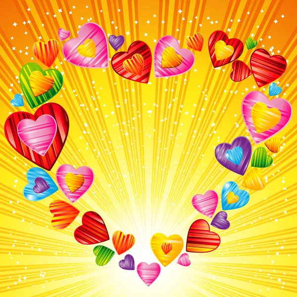 День святого Валентина фон с полосатым рисунком сердца, дизайн иллюстрации . — стоковый вектор
