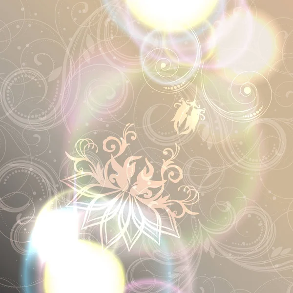 Fond floral abstrait avec brillance, flou lumineux, design élégant — Image vectorielle
