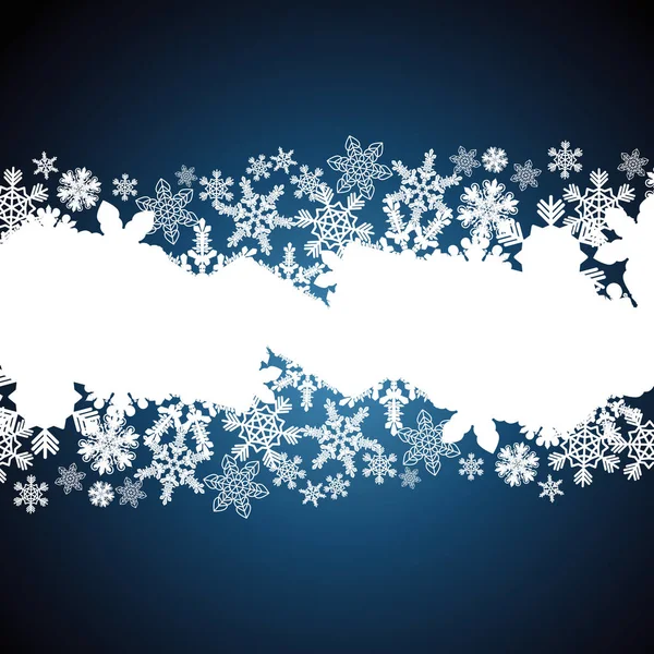 Kerst grens, sneeuwvlok ontwerp achtergrond. — Stockvector