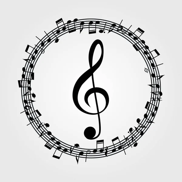 Fundo musical: melodia, notas, tecla . — Vetor de Stock