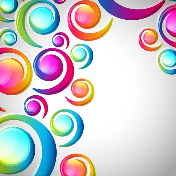 Abstract kleurrijk boog neerzetten spiraalpatroon tegen een lichte achtergrond. — Stockvector