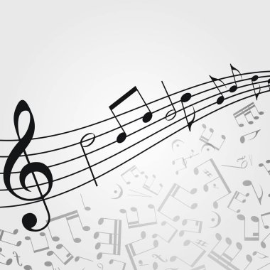 Müzik arka plan: melodi, notları, anahtar.