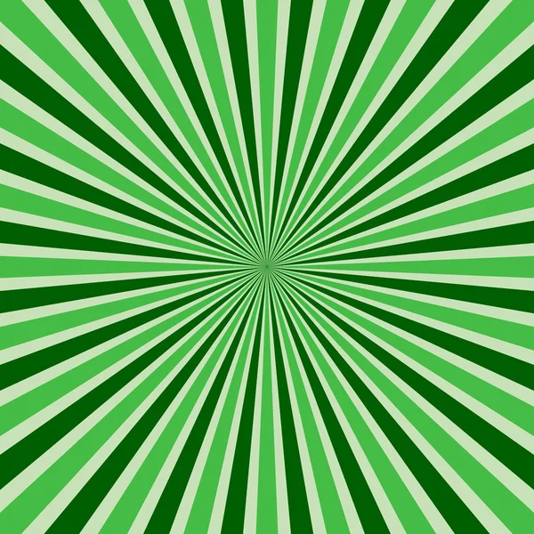 Abstraktní retro paprsky zelené pozadí. — Stockový vektor