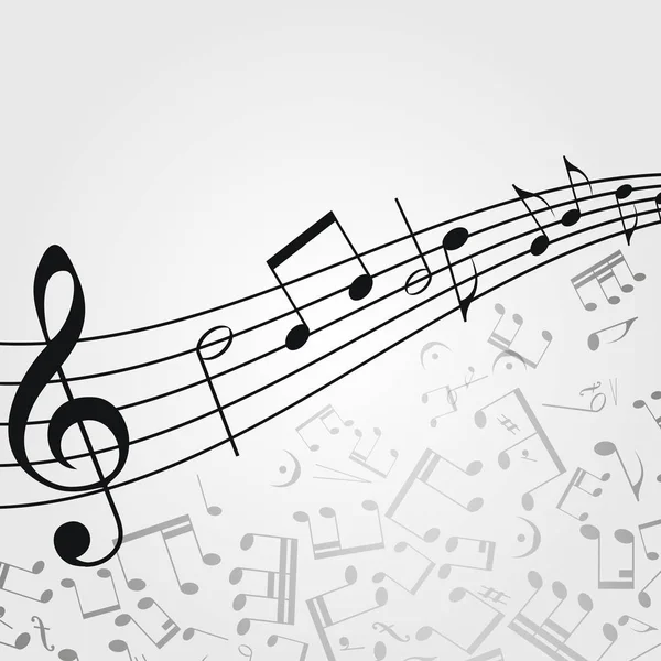 Fondo musical: melodía, notas, clave . — Vector de stock