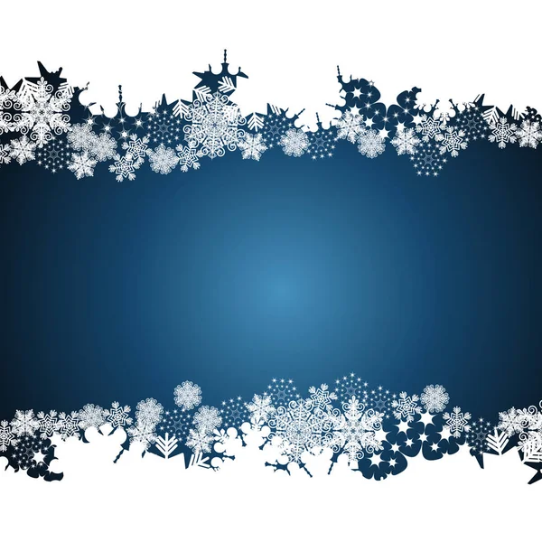 Різдвяна рамка, фоновий дизайн сніжинки . — стоковий вектор