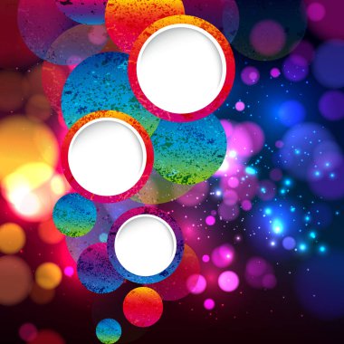 Renkli arka plan ile bokeh ışıklar defocused. Yuvarlak 