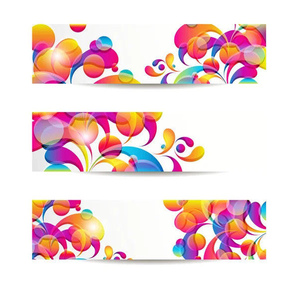 Abstract web banners with colorful arc-drop for your www design — Stock Vector