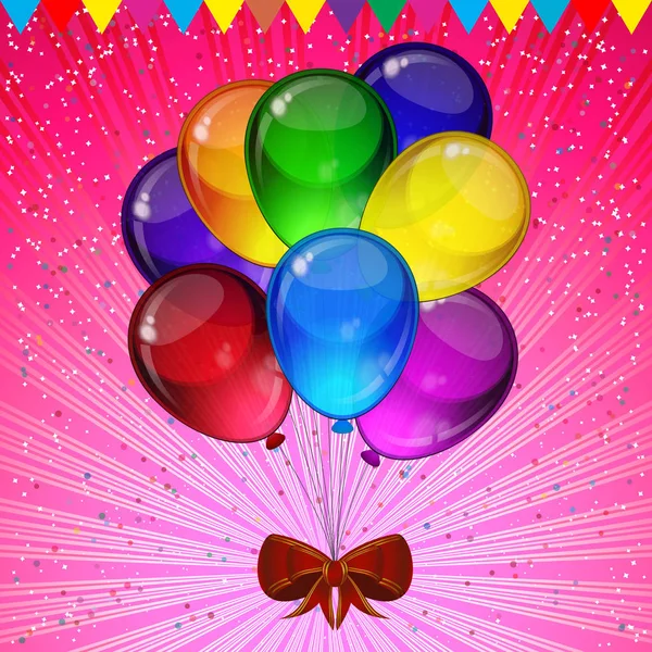 Fundo de festa de aniversário - balões festivos coloridos . — Vetor de Stock
