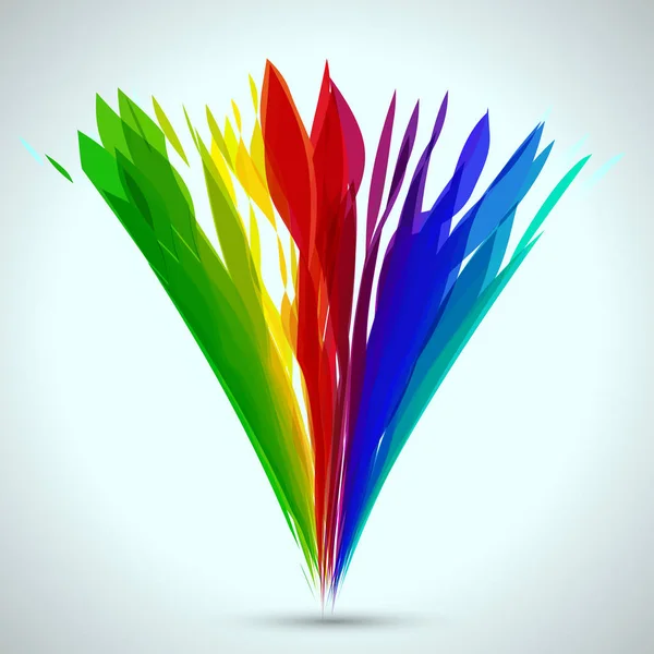 Astratto Colorato Bouquet Splash Elements Rainbow Design su uno sfondo chiaro . — Vettoriale Stock