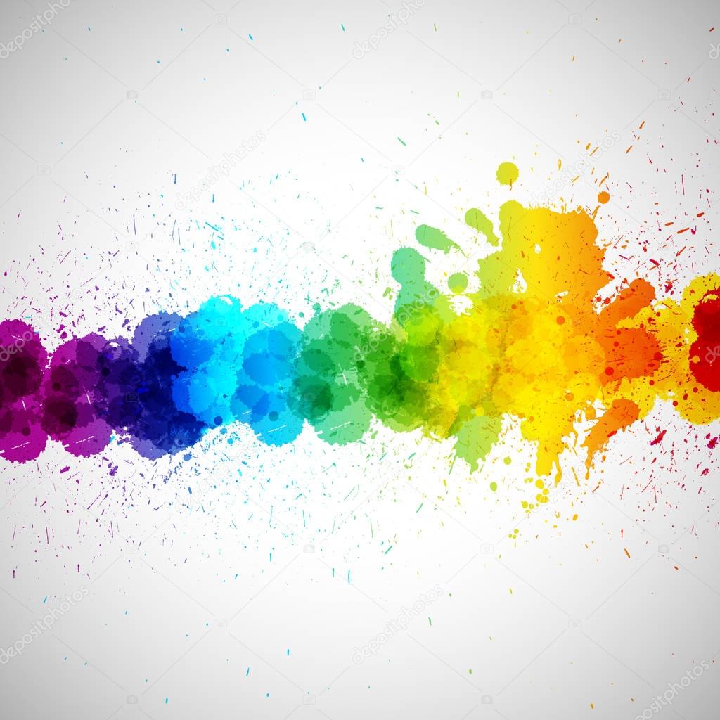 Holi background, abstract colorful splash paint blots. 