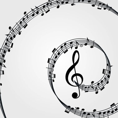 Müzik arka plan: melodi, notları, anahtar.