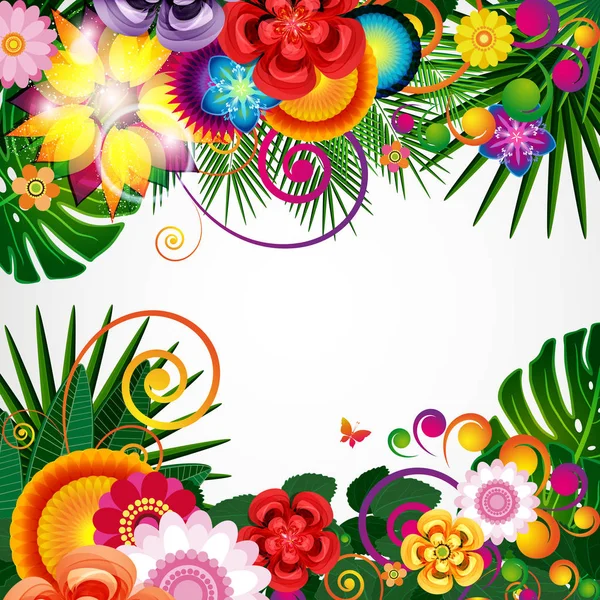 Flores primavera diseño fondo, patrón floral , — Vector de stock