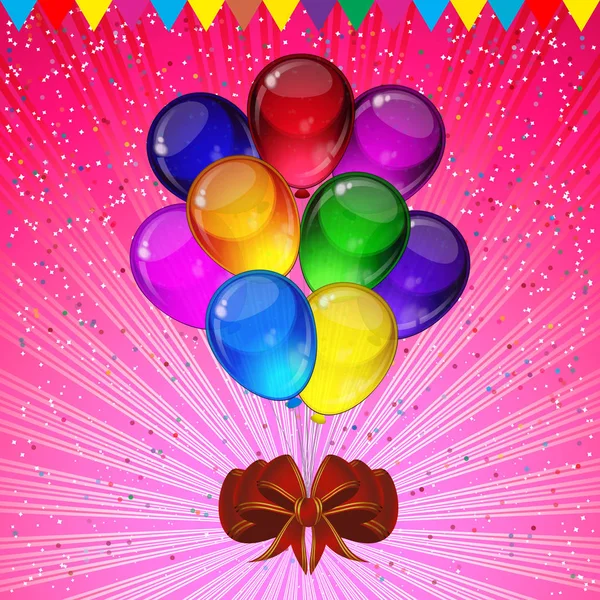 Fiesta de cumpleaños vector de fondo - globos festivos coloridos . — Vector de stock