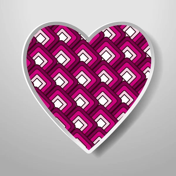 Corazón de papel aislado sobre fondo blanco. Icono. Tarjeta de felicitación con un día festivo en el día de San Valentín, 8 de marzo, Día de la Madre, matrimonio, etc. . — Vector de stock