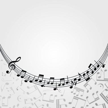 Müzik arka plan: melodi, notları, anahtar.