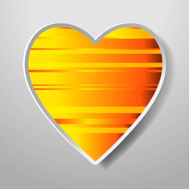 Kağıt kalp beyaz arka plan üzerinde izole. Simge.