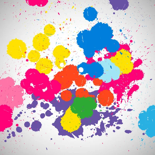 Holi Hintergrund von Farbspritzern, abstrakten bunten Farbklecksen. — Stockvektor