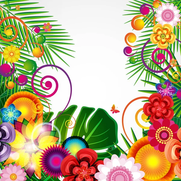 Flores primavera diseño fondo, patrón floral . — Vector de stock