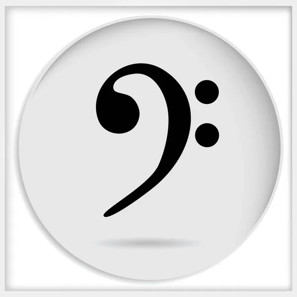 Icona chiave di basso nero isolato su sfondo bianco. Chiave musicale. Simbolo musicale . — Vettoriale Stock