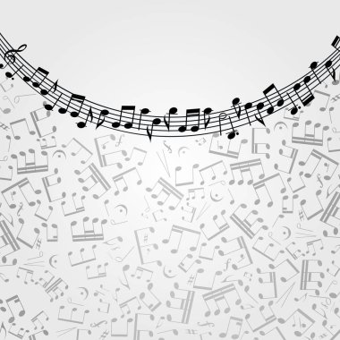 Müzik arka plan: melodi, notları, anahtar.