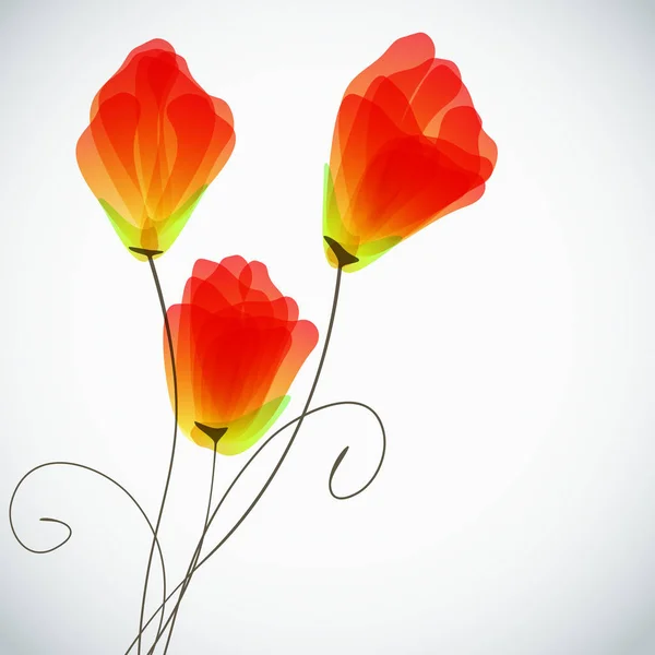 Astratto sfondo floreale, eleganti fiori di tulipani . — Vettoriale Stock
