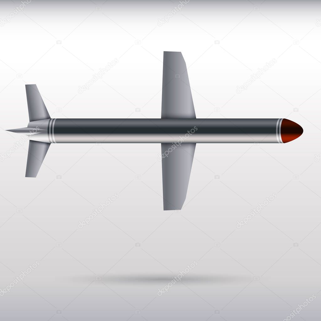 Cruise missile on a light background. 