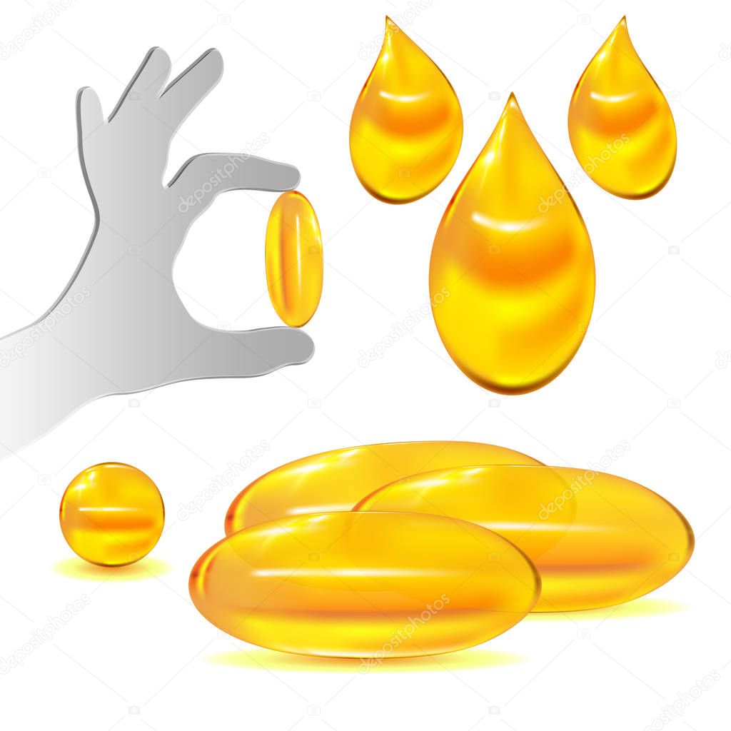 Set fish oil capsule and drops.