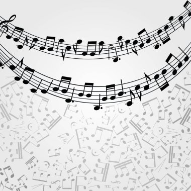 Müzik arka plan: melodi, notları, anahtar.