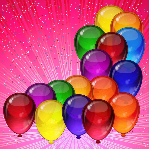 Fond de fête d'anniversaire - ballons festifs colorés . — Image vectorielle