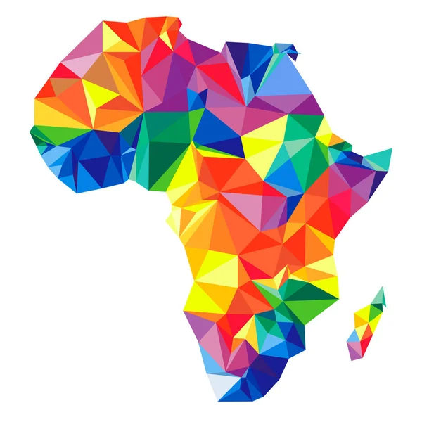 Absztrakt az afrikai kontinens a háromszögek. Origami-stílus. Sokszögű minta a design. — Stock Vector