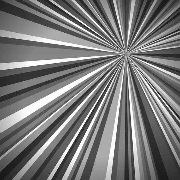 De gestreepte patroon stralen met zwart-wit licht barsten strepen. — Stockvector