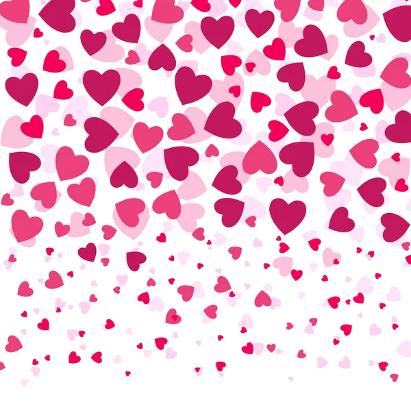 Kärlek romantisk bakgrund witn färgglada hjärtan, alla hjärtans dag mönster, inbjudan kortdesign. — Stock vektor