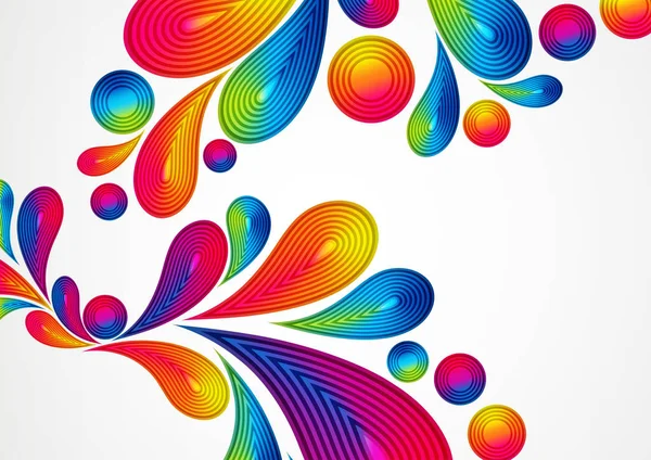 Kleurrijke abstracte achtergrond met gestreepte drops splash, kleur ontwerp, grafische afbeelding. A4. — Stockvector