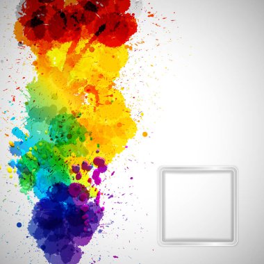 Abstract background with colorful paint stains and frame for your text, design elements. clipart