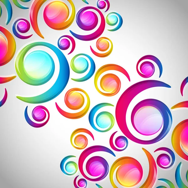 Astratto colorato modello spirale arco-goccia su uno sfondo leggero . — Vettoriale Stock