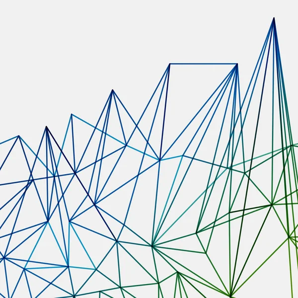 Abstrakte grüne Ende blaue Techno-Linien Hintergrund, geometrische Technologie Netzwerkmuster. — Stockvektor