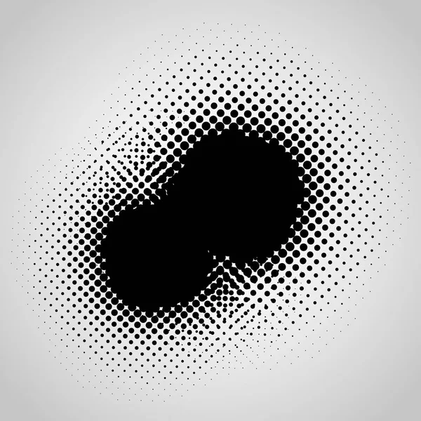 Halvton abstrakt svarta prickar designelement isolerad på en vit bakgrund. — Stock vektor