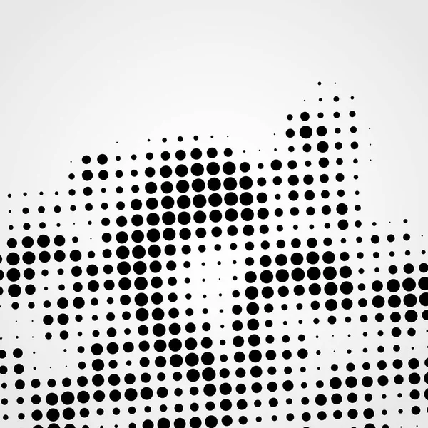 Halftone abstract black dots design element isolated on a white background. — Stock Vector