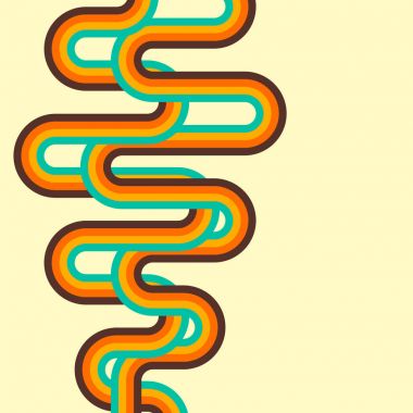 Retro arka plan, dijital çizgiler ve daireler, tasarım 70s.