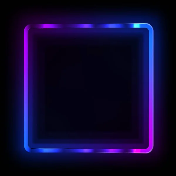 Kleurrijke neon frame op een donkere achtergrond, abstracte illustratie. — Stockvector