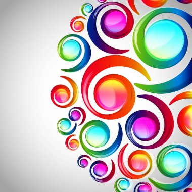 Soyut renkli sarmal yay bırak desen hafif bir arka plan üzerinde.