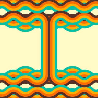 Retro arka plan, dijital hatları ve daireler, design70s,