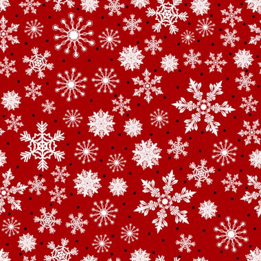 Noel desen yapılan kar taneleri ve noktalar, vektör kış deniz