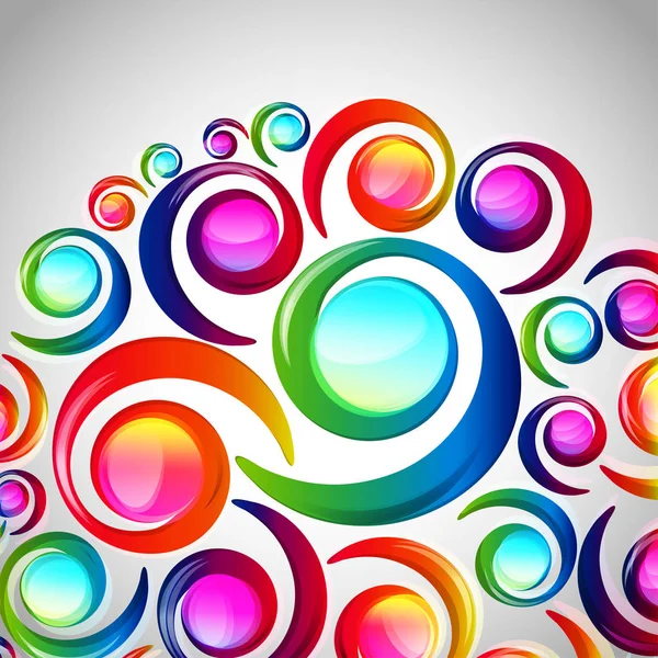 Abstrato padrão de arco-gota espiral colorido em um fundo claro . — Vetor de Stock