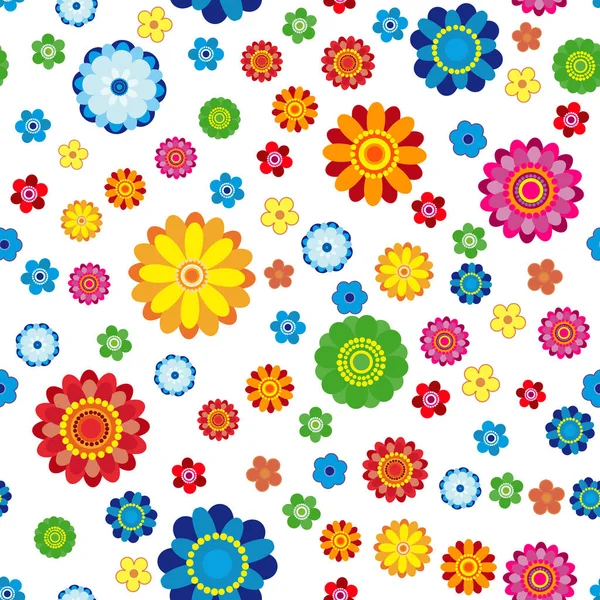 Floral pattern made in flowers on a white background, seamless v — Stock Vector