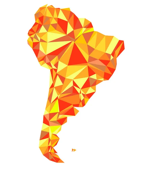 三角形からの南アメリカの抽象的な大陸。折り紙風 — ストックベクタ